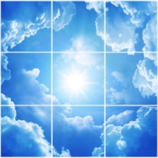 تایل سقفی آسمان مجازی طرح طلوع خورشید کد ST 7106-9 سایز 60x60 سانتی متر مجموعه 9 عددی