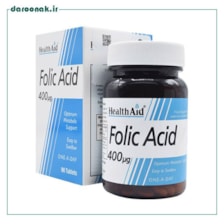 قرص فولیک اسید 400 میکروگرم هلث اید 90 عدد                            Health Aid Folic Acid 400 µg 90 Tabs