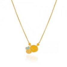 گردنبند طلا کودک طرح زنبور عسل کد KN735